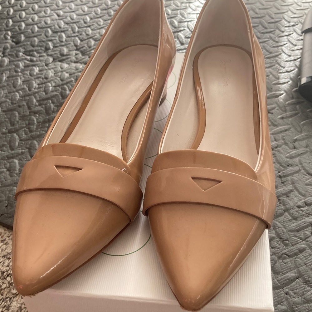 Boden Nude Patent Pointed-Toe Loafer Heel // Sz 39 UK (9 US)